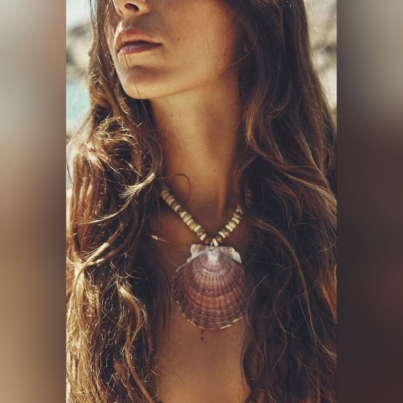 Free People Jewelry - NEW - Free People, Love Letter To The Sea Necklace,  Neutral Pink Tone- NWT!